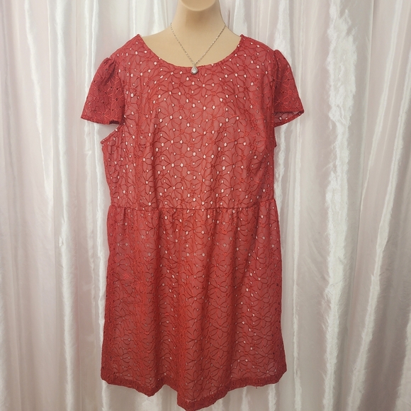 Ice Red Lace Mini Dress - Picture 1 of 5